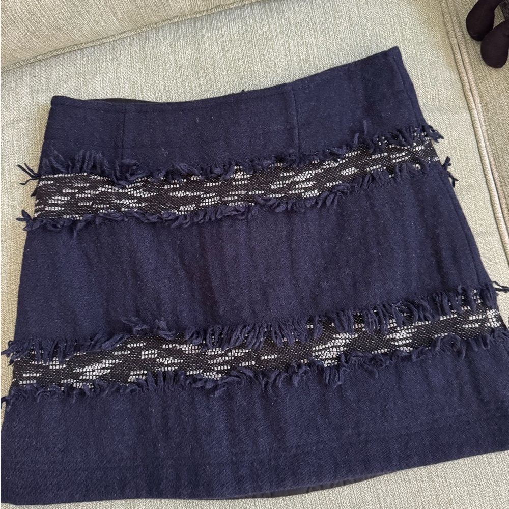 Derek Lam Blue Ruffled Mini Pencil Skirt